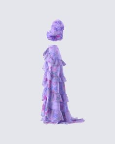 The princess is here 👑 With a look that will have everyone bowing down to you, this two-piece set features a purple floral cropped top paired with a matching organza maxi skirt 💜 Purple Ruffled Maxi Dress For Wedding, Wedding Purple Ruffled Maxi Dress, Purple Tiered Skirt Party Dresses, Purple Organza Floor-length Sets, Purple Ruffled Sets For Spring, Spring Purple Ruffled Sets, Summer Floor-length Organza Sets, Feminine Lavender Maxi Dress With Ruffles, Purple Ruffled Party Sets