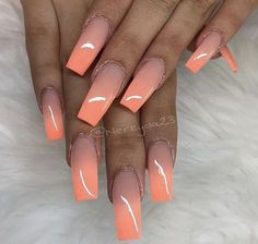 FOLLOW PINTEREST @SARALAZRO Unghie Sfumate, Ombre Nail Designs, Glamorous Nails, Hair Skin Nails, Hot Nails, Fabulous Nails, Unique Nails, Pretty Acrylic Nails, Fancy Nails