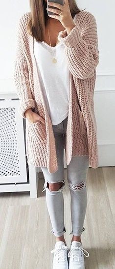 Dream Closets, Casual School Outfits, Clothes Outfit, Cardigan Outfits, Tumblr Fashion, Casual Winter Outfits, Back To School Outfits, 가을 패션