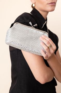 Anya Hindmarch maud tassel clutch in silver crystal. 72% Viscose, 28% Silk 5x22x11.5cmFits Iphone 15 Pro Max Made in China Rhinestone Clutch For Gala, Event Clutch With Silver-tone Hardware, Luxury Silver Cocktail Evening Bag, Silver Evening Bag With Rhinestones For Cocktail, Luxury Silver Clutch For Cocktail, Luxury Silver Clutch For Cocktail Events, Silver Rhinestone Clutch For Gala, Luxury Silver Cocktail Clutch, Silver Rhinestone Evening Bag For Cocktail