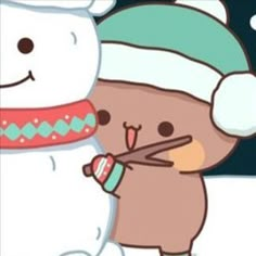 Building a snowman in the snow Bubu And Dudu Matching Pfp, Matching Pfp Christmas Girl X Girl, Couple Pfp Christmas, Matching Winter Pfp, Christmas Cat Matching Pfp, Winter Matching Pfp