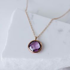 Amethyst necklace in 14K solid rose gold. A dainty natural purple amethyst necklace for women also available in yellow gold or white gold. It is the birthstone of February. The best gift for her. 100% handcrafted with love! D E T A I L S ● Metal: 14K solid gold, 14K white gold or 14K rose gold ● Gemstone: Amethyst, round briolette cut ● Stone Diameter: 10mm (0.4in) ● Length: 39cm (15.5in) to 47cm (18.5) H O W ∙ T O ∙ O R D E R Choose from the drop down menu the available options (Metal-Length) a Fine Jewelry Rose Gold Amethyst Necklaces, Fine Jewelry Rose Gold Amethyst Necklace, Elegant Rose Gold Amethyst Necklace, Elegant Amethyst Birthstone Necklace, Formal Rose Gold Amethyst Necklace, Formal Purple 14k Gold Necklace, Classic Amethyst Necklace For Gift, Formal Amethyst Round Pendant Necklace, Classic Amethyst Rose Gold Jewelry