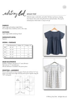 the sewing pattern for this blouse is easy to sew