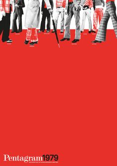 an image of people standing in line on a red background