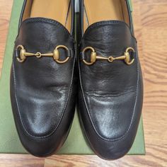 Gucci Loafers Only A Few Times. There's A Slight Crease In The Toe Box Added Rubber Soles An Inside Lift Was Also Added To Make The Shoe Narrow. Best For Those Who Wear Us8 Narrow You Can See The Blue Bulge On The Inside Of The Toe, But It's Not Visible When You Wear It Buttery Soft Lambskin Gucci Loafers, Shoes Gucci, Black Loafers, Gucci Shoes, Flat Shoes Women, Loafer Flats, Loafers, Gucci, Women Shoes