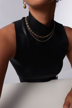 Stand out with our Angela layering Necklace! She's sleek, chic, and utterly luxurious – perfect for making a minimalist statement and layering. And, with her waterproof and tarnish-proof design, she won't ever let you down! Get ready to sparkle with Angela! …………………………………. D E T A I L S • Materials: 18k Gold Plating and Stainless Steel.• Length: 37cm (14 inches) + 41cm (16 inches) +extender 5cm (2 inches)• Width: 5mm + 2mm• This product is hypoallergenic, water and tarnish resistant Contemporary Fine Jewelry, Sleek Chic, Modern Muse, Minimal Jewelry, Let You Down, Layering Necklace, Every Girl, Jewelry Branding, Layered Necklaces