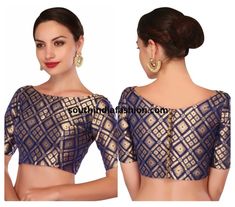 Saree Blouse Boat Neck, Bridal Saree Blouse, Blouse Boat Neck, Plain Blouse Designs, Brocade Blouse Designs, Saree Jacket Designs, Neck Blouse Designs, Saree Jacket, Latest Saree Blouse