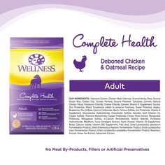 an advertisement for a chicken and oatmeal recipe with the words, complete health