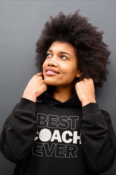 Volleyball Coaches BEST COACH EVER Sports Pullover Hoodie Volleyball Coach, Coaching Volleyball, Accessories Clothing, Football Soccer, Softball, World's Best