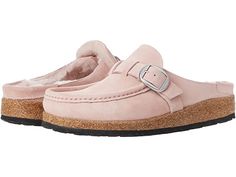 Birkenstock Buckley Shearling | Zappos.com Birkenstock Buckley, Birkenstock Women, Shoes Soft, Slip On Mules, Pink Suede, Birkenstock Gizeh, Real Fur, Salvatore Ferragamo Flats, Product Reviews