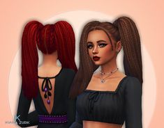 Braids Pigtails - My Stuff Sims 4 Cc Braided Pigtails, Braided Pigtails, Download Hair