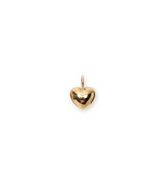 14K Gold Heart Necklace Charm. Hollow puffy gold heart. 14k Gold Heart Necklace With Charms, 14k Gold Charm Necklaces With Heart Charm, Elegant 14k Gold Heart Necklace With Charms, Gold Heart Charm Pendant, Heart-shaped Gold Jewelry With Moon Charm, Yellow Gold Heart Charms Jewelry, Gold Heart-shaped Jewelry With Moon Charm, Yellow Gold Heart Pendant Charm For Gift, Heart-shaped Yellow Gold Jewelry With Charms