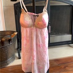 New With Tags Apt 9 Size Medium Light Pink Floral Lingerie Nightie Sheer Bottom Top Is Padded Feminine Sheer Cami Sleepwear, Pink Bra-friendly Sleepwear For Loungewear, Pink Camisole With Built-in Bra For Bedtime, Bra-friendly Camisole Sleepwear, Bra Friendly Camisole Sleepwear, Comfortable Camisole Sleepwear, Sheer Camisole Sleepwear For Sleepover, Feminine Sheer Sleepwear For Pajama Party, Feminine Sleepwear With Built-in Bra For Night