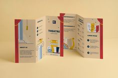 an open brochure with instructions on how to use the theatre for theater purposes