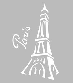 the eiffel tower is shown in white on a gray background