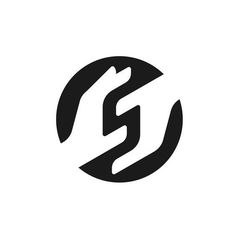 a black and white logo with the letter s