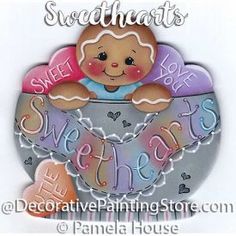 a ceramic ornament featuring a baby in a bowl with the words sweet heart on it