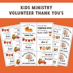 four printable thanksgiving volunteer thank cards for kids