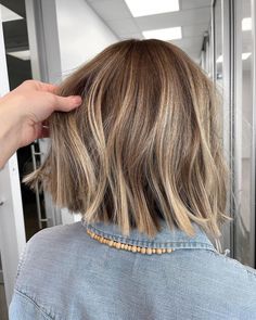 Maddison Bek • YYC Hair on Instagram: “Cropped Balayage 🤍” Bronde Long Bob Balayage, Bronde Balayage Short Hair Straight, Brown Bob With Blonde Money Piece, Short Hair With Blonde Balayage, Fall Bronde Balayage Short Hair, Short Blonde Balayage With Bangs, Blonde To Bronde Short Hair, Bronde Bob Hair, Bob With Money Piece Highlights