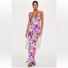 Nwt Fashion Nova Bahama Mama Maxi Dress In Purple Combo Color. Gorgeous Floral Design! Mesh Fabric, Slightly Stretchy. -Mesh Maxi Dress -Cowl Neck -Halter -Backless -Ruched Low Back -Lined -Some Stretch -95% Polyester & 5% Spandex -Lining 100% Polyester Bahama Mama, Dresses Fashion Nova, Mesh Maxi Dress, Fashion Nova Dresses, Dress Purple, Low Back, Purple Dress, Mesh Fabric, Cowl Neck