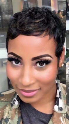 Styling Pixie Cut Black Women, Pixie Hair Cuts For Black Women, Pixie Haircut 2023, African American Pixie Haircut, Short Hairstyle Women Black Woman Pixie, Human Hair Pixie Cut Wig, Short Pixie Lace Front Wig, Pixie Cuts For Black Women, Short Hair Cuts For Black Women Relaxed