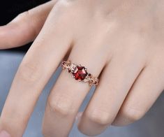 - Metal: Solid gold(10K/14K/18K white/yellow/rose gold),925 sterling silver,platinum available- Main Stone: 6x6mm hexagon cut natural red garnet- Accent Stone: natural red garnet- Can be personalized: Yes Garnet Ring Gold, Gold Leaf Ring, Garnet Ring Vintage, Garnet Color, Rose Gold Leaf, Gold Leaf Rings, Garnet Engagement Ring, Red Garnet Ring, Agate Engagement Ring