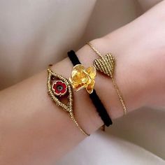 These Beautiful Bracelets are HANDMADE in the Macrame style. Highly suggested and Power Chic Approved! Includes: 1 piece only Macrame Style, Beautiful Bracelets, Red Stone, Beautiful Bracelet, Evil Eye, Diy Jewelry, Macrame, 1 Piece, Gold Bracelet