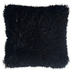 a black furry pillow on a white background