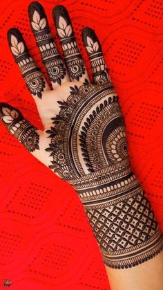 the hand is decorated with intricate designs