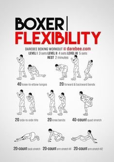 a poster with instructions for how to do a boxing flexibility exercise on the sidelines