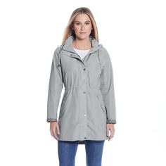 Featuring a smooth water-resistant woven construction, this women's Weathercast hooded anorak jacket will keep you shielded from the elements.Click on this WOMEN'S GUIDE to find the perfect fit and more! FEATURES Smooth water-resistant woven construction 2 side snap pockets Attached hood Snap & zipper closures Long sleeves Fully linedFIT & SIZING Relaxed with cinchable waist 34-in. length from shoulder to hem Designed to hit just below the waist Inner drawstring waistband LightweightFABRIC & CAR Hooded Parka For Rainy Weather, Fall Hiking Raincoat, Hooded Raincoat With Double-lined Hood, Hooded Jacket With Double-lined Hood For Outdoor Activities, Casual Raincoat With Adjustable Hood, Weatherproof Parka For Outdoor, Functional Weatherproof Windbreaker, Functional Utility Jacket, Windbreaker With Double-lined Hood For Outdoor Activities