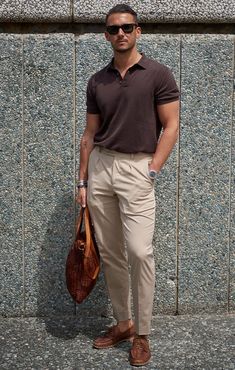 Italian Men Style, Men's Street Style Photography, Polo Outfit, Mens Summer Outfits