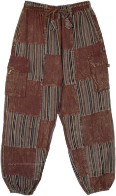 Brown Bronco Hippie Patchwork Harem Pants | Brown | Split-Skirts-Pants, Patchwork, Stonewash, Yoga,Striped, Bohemian Bohemian Harem Pants, Festival Brown Patchwork Bottoms, Baggy Brown Harem Pants With Pockets, Brown Patchwork Long Pants, Brown Casual Pants For Festivals, Casual Brown Pants For Festival, Brown Baggy Patchwork Bottoms, Baggy Brown Patchwork Bottoms, Hippie Style Brown Bottoms For Festival