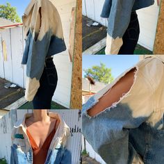 Ombré bleached denim jacket with buckle detail on back with cool boy patches in front. One of a kind! Size: medium Hand wash only Trendy Washed Faded Denim Jacket, Trendy Bleached Denim Jacket For Fall, Fall Bleached Blue Denim Jacket, Acid Wash Distressed Cotton Denim Jacket, Acid Wash Bleached Long Sleeve Denim Jacket, Acid Wash Denim Jacket In Grunge Style, Distressed Acid Wash Denim Jacket, Trendy Bleached Denim Jacket, Spring Bleached Medium Wash Denim Jacket