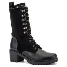 Manufacturer: Olivia Miller Size Origin: US Style Type: Combat & Lace-Up Boots Collection: Olivia Miller Closure: Material: PU/TPR/Textile Fabric Type: Faux Leather Sku: BH5942108 Size: 10.  Color: Black.  Gender: female.  Age Group: adult. Olivia Miller, Lug Sole, Textile Fabrics, Lace Up Boots, Gender Female, Clothing And Shoes, Age Group, Faux Leather, Size 10