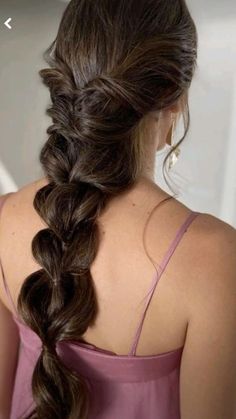 Hairstyle | braid | long hair styles | long braid | bridesmaids hairstyle | simple hair ideas | easy hair styles Bridesmaid Stuff, Prom Inspo, Trendy Hairstyle, Hair Stylist Life, Party Inspo, Hairdo For Long Hair, Aesthetic Hair, Trendy Hairstyles, Bridesmaid Hair