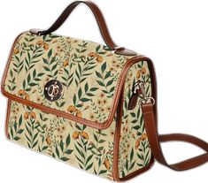 Beige Floral Print Crossbody Shoulder Bag, Bohemian Floral Print Bags For Vacation, Brown Floral Print Summer Bags, Brown Floral Print Bags For Summer, Brown Shoulder Bag As Spring Gift, Brown Shoulder Bag Gift For Spring, Brown Floral Print Crossbody Shoulder Bag, Bohemian Floral Print Shoulder Bag For Daily Use, Bohemian Rectangular Shoulder Bag With Floral Print