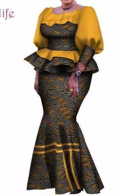 Skirt With Peplum Top, African Attire Dresses, Long African Dresses, Dresses African, Short African Dresses