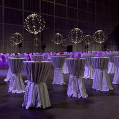 tables and chairs are set up for a banquet