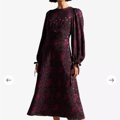 Brand New, Tag Still On, Unworn Ted Baker Dress Ted Baker Dress, Midi Dress Black, Floral Print Midi Dress, Black Midi, Dress Shapes, Printed Midi Dress, Women's Wardrobe, Ladies Dress Design, Black Dresses