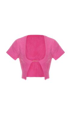 Jacquemus - La Neve Knit Crop Top Outfit Planning, Micro Miniskirt, Outfits Woman, Outfit Png, Designer Outfits, Teenage Fashion, Work Today, Pink Outfits, Knit Crop Top