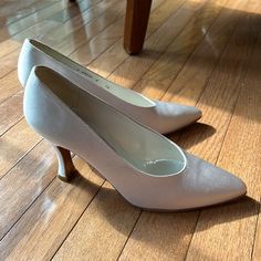 Stunningly Classic Elegant White Satin Heels For Any Formal Occasion I Would Have Worn These Over And Over If My Feet Weren’t Too Big! 7.5 Size Shoe. Satin Heels, Satin Color, Classic Elegant, Stuart Weitzman Shoes, White Satin, Formal Occasion, Stuart Weitzman, Shoes Women Heels, Shoes Heels