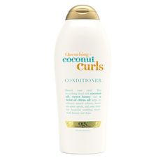 PRICES MAY VARY. LUXURIOUS CURLS: Help detangle & add shine to your curly hair with the OGX Quenching + Coconut Curls Conditioner NATURALLY BEAUTIFUL: Our rich, hydrating formula enriches curls & is infused with ingredients like coconut oil MOISTURIZING BENEFITS: Also infused with sweet honey, which has humectant properties & provides extra moisture, this coconut conditioner works great on dry, damaged hair SOFT, BOUNCY HAIR: This moisturizing conditioner hydrates & boosts your curls, leaving yo Ogx Coconut Curls, Curly Hair Conditioner, Coconut Curls, Conditioner For Curly Hair, Coconut Conditioner, Conditioner Curly Hair, Curl Conditioner, Bouncy Hair, Moisturizing Conditioner