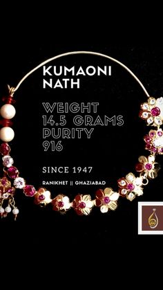 Kumaoni Nath by  BattuLal Mahendra Kumar Jewellers  Mangal Chowk, Shakti Khand 1, Indirapuram, Ghaziabad Kumaoni Wedding, Uttarakhand Jewellery, Nose Jewellery, Nath Bridal, Rajput Jewellery, Tanishq Jewellery