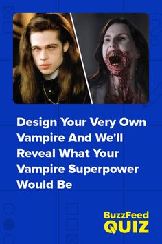 an advertisement for the vampire movie, which features two images of people with blood on their faces