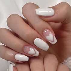 Unghie Nail Art, Smink Inspiration, Simple Gel Nails, White Acrylic Nails, Short Acrylic Nails, Nail Arts