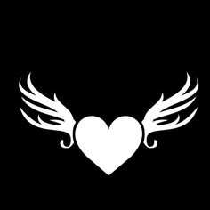 a heart with wings on a black background