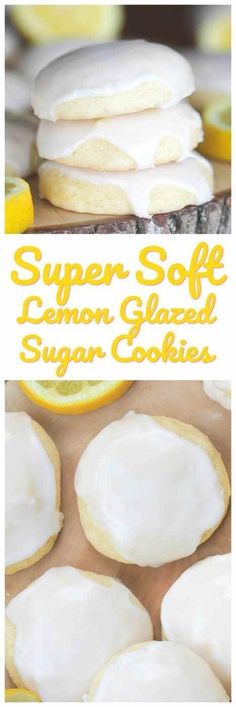 lemon glazed sugar cookies with white frosting