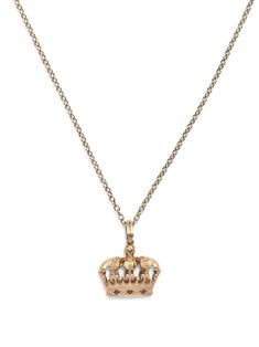 Gold 18kt yellow gold 18kt yellow gold diamond crown pendant necklace from DOLCE & GABBANA featuring lobster claw fastening, adjustable-length chain, round cut diamonds and crown setting. Crown Pendant Necklace, Crown Pendant, Crown Necklace, Diamond Crown, Fine Jewelry Bracelets, Party Shoes, Round Cut Diamond, Ring Necklace, Black Diamond