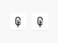 two square buttons with the letter q and an arrow on them, both in black